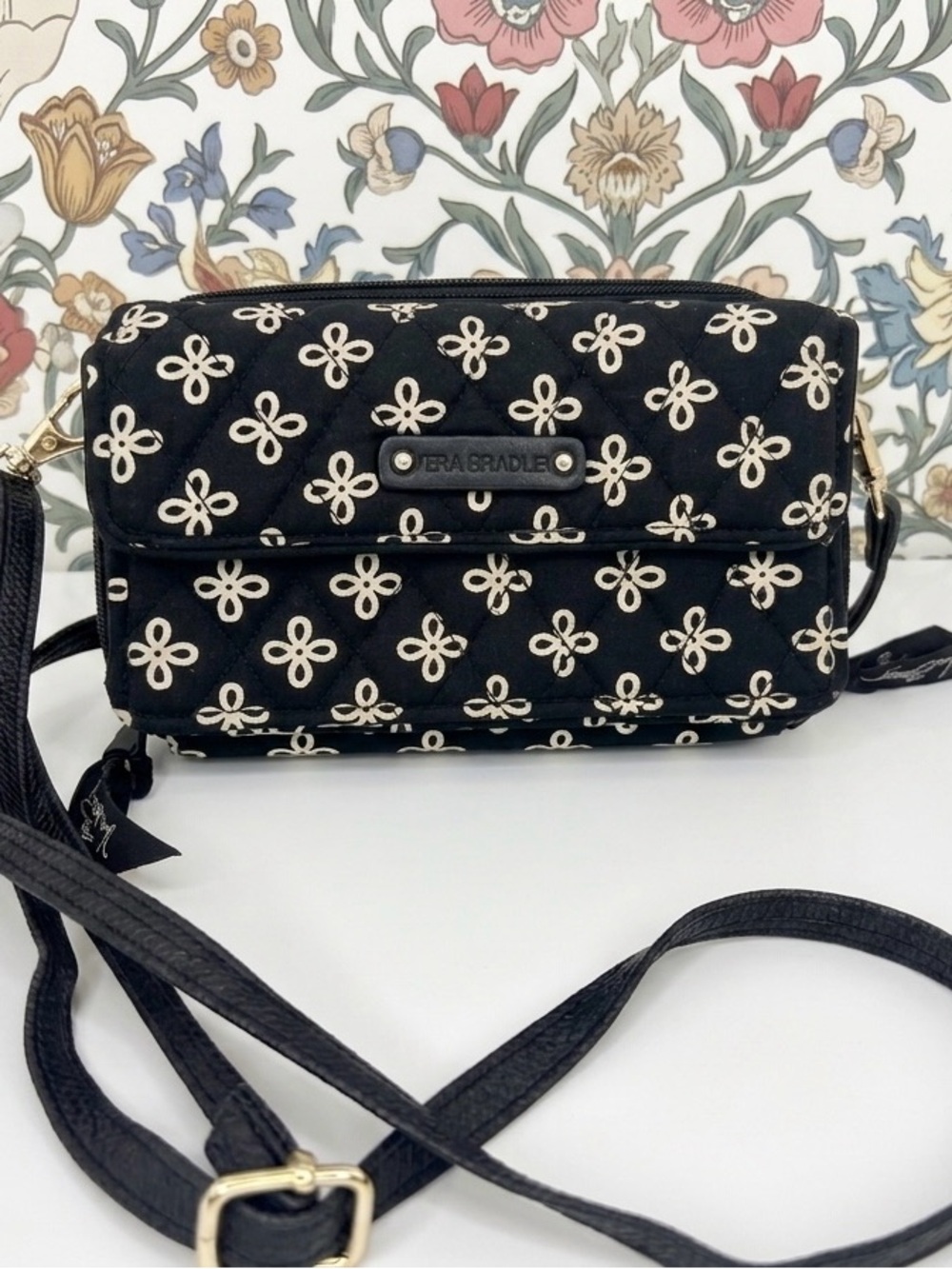 Vera Bradley Black White Quilted Cross body/Shoulder bag
